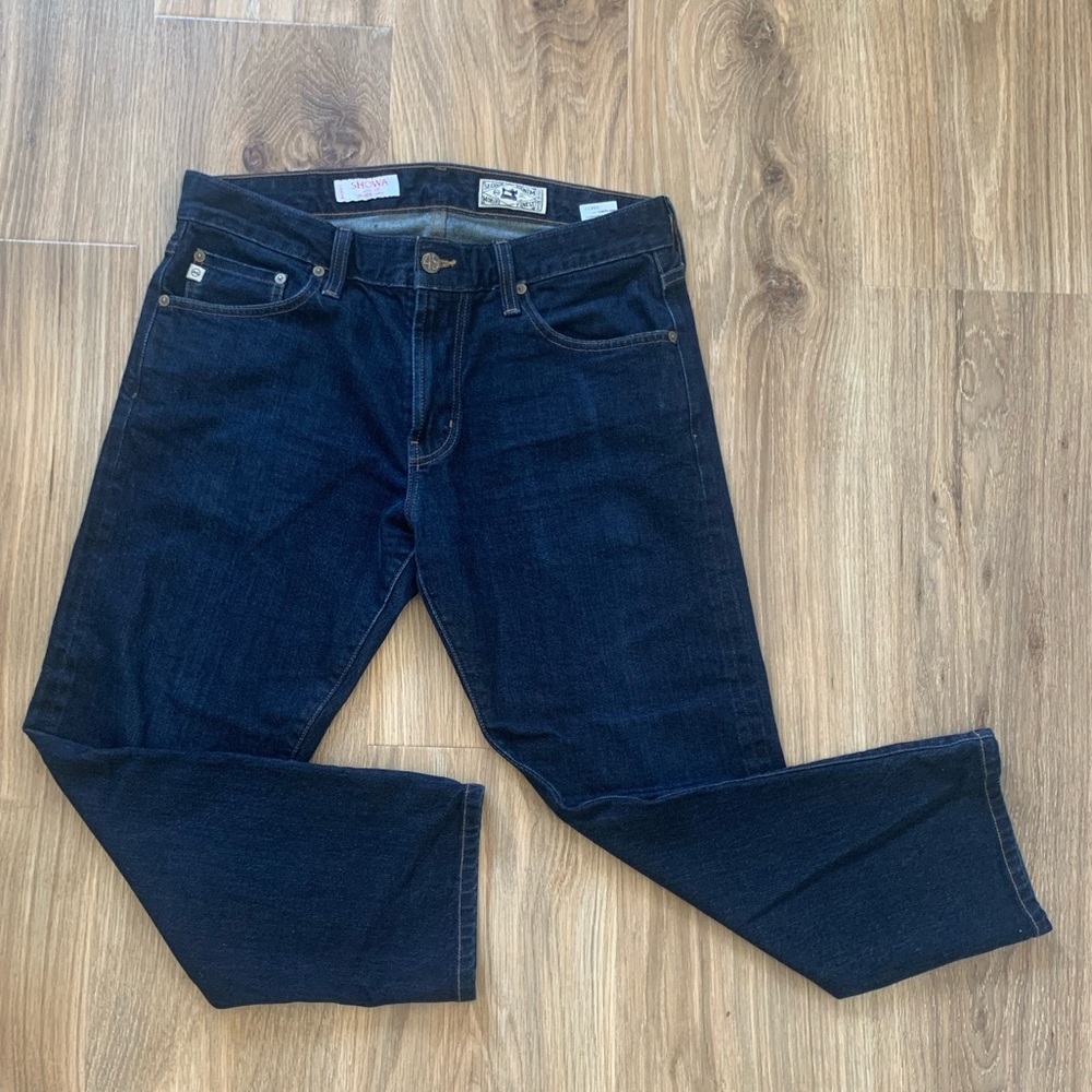 AG Adriano Goldschmied Showa Selvedge Jeans Mens 33x27 Tellis Redline Japan 12oz